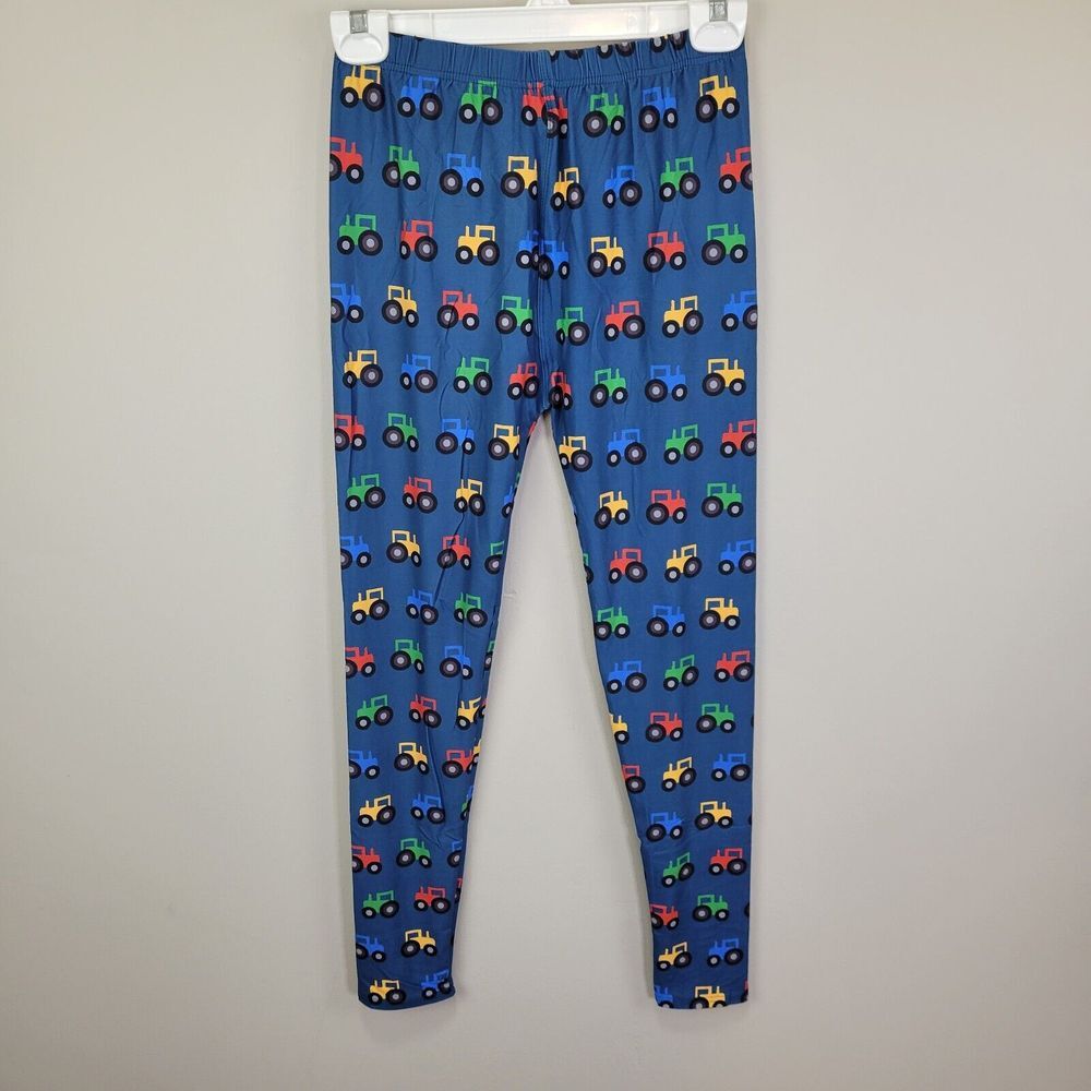 Mad Hatter Design Toy Tractor Print Polyester Spandex Ankle Leggings OS Fits All